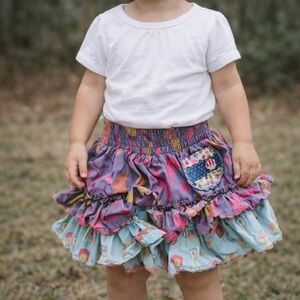Matilda Jane Patchwork Ruffle Twirl Skirt 18M – Colorful Tiered Boutique Style